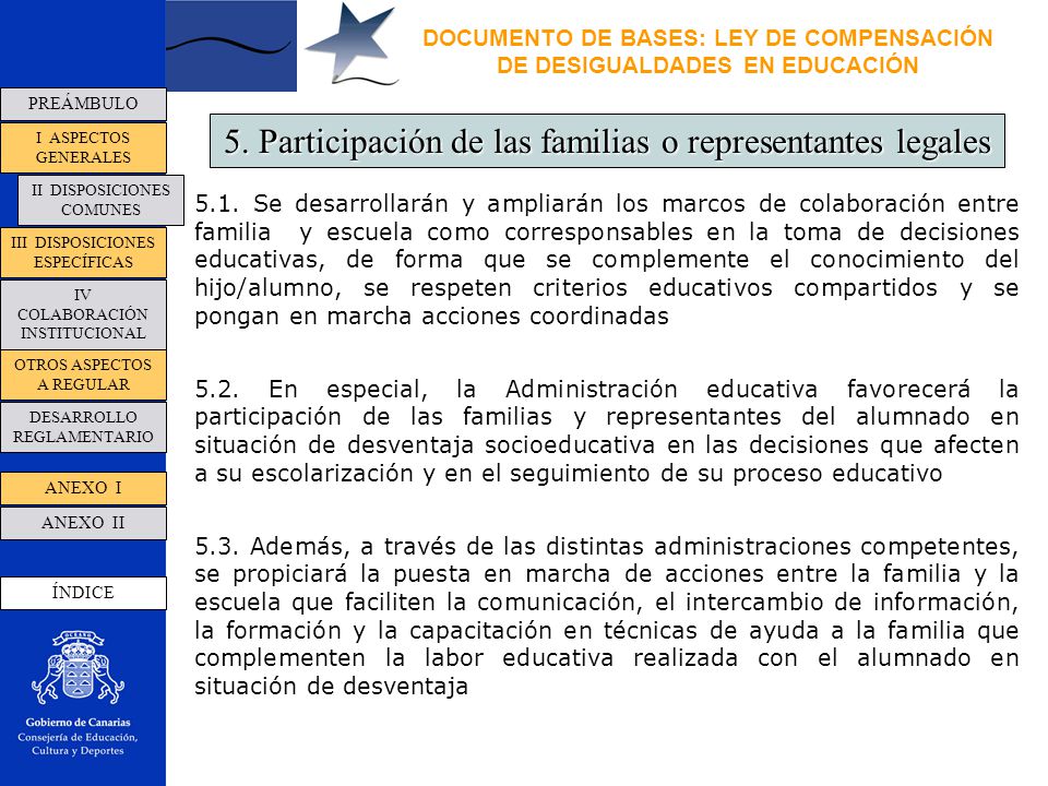 DOCUMENTO DE BASES: LEY DE COMPENSACIÓN DE DESIGUALDADES EN EDUCACIÓN