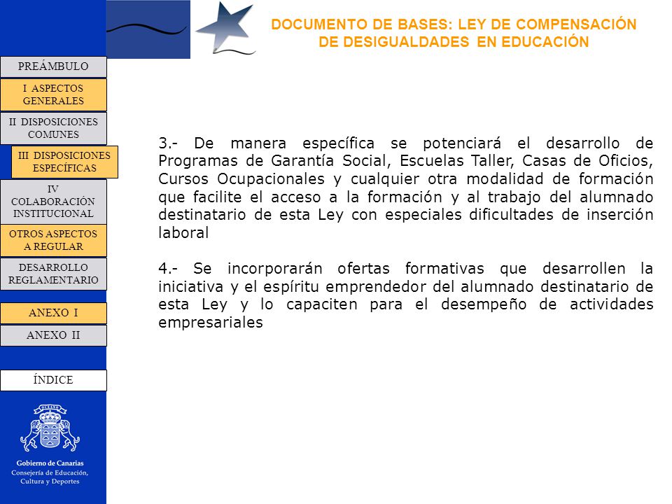 DOCUMENTO DE BASES: LEY DE COMPENSACIÓN DE DESIGUALDADES EN EDUCACIÓN