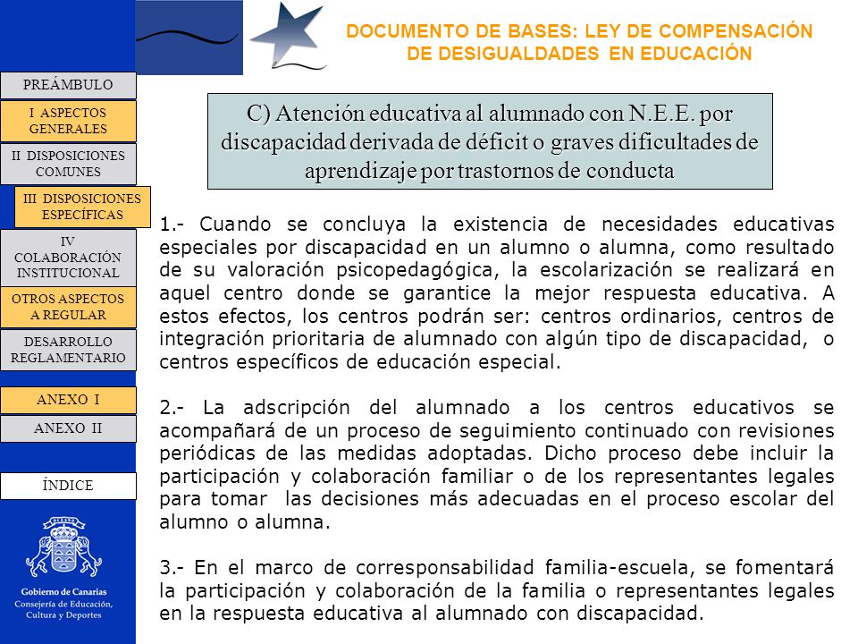 DOCUMENTO DE BASES: LEY DE COMPENSACIÓN DE DESIGUALDADES EN EDUCACIÓN