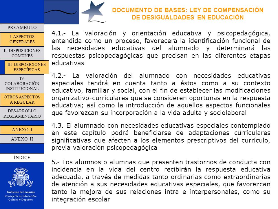 DOCUMENTO DE BASES: LEY DE COMPENSACIÓN DE DESIGUALDADES EN EDUCACIÓN