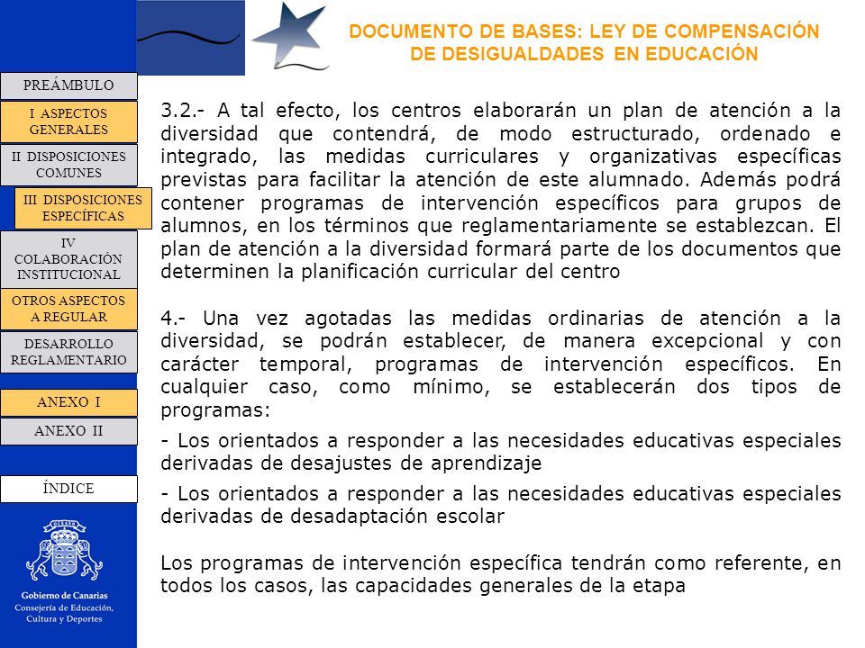 DOCUMENTO DE BASES: LEY DE COMPENSACIÓN DE DESIGUALDADES EN EDUCACIÓN