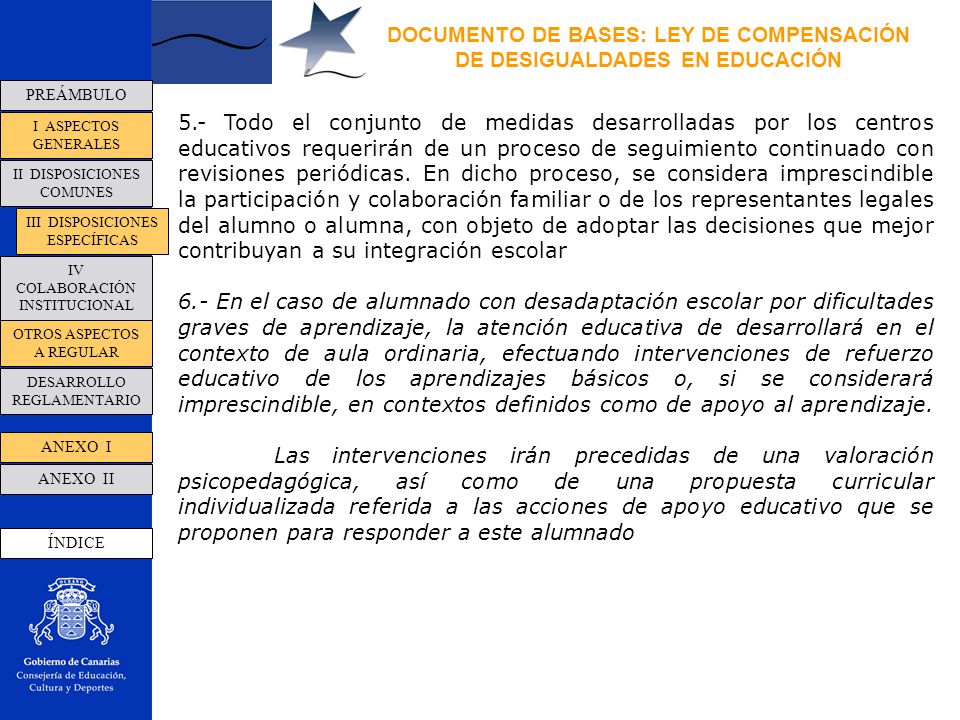 DOCUMENTO DE BASES: LEY DE COMPENSACIÓN DE DESIGUALDADES EN EDUCACIÓN