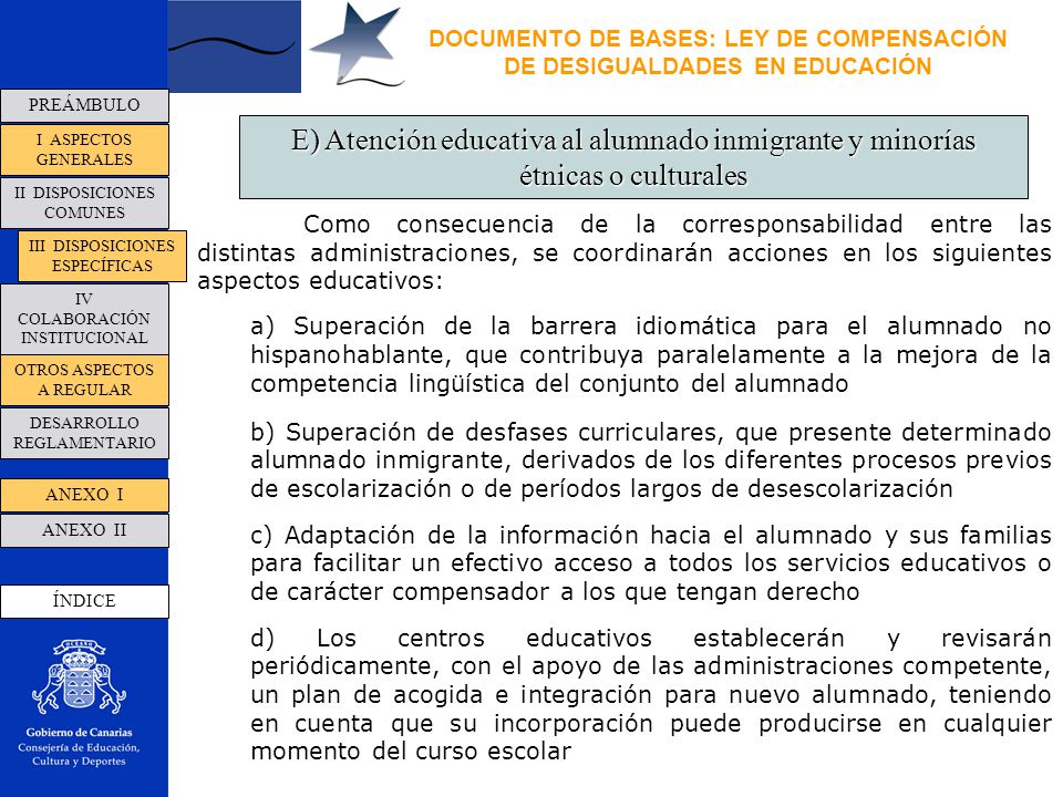 DOCUMENTO DE BASES: LEY DE COMPENSACIÓN DE DESIGUALDADES EN EDUCACIÓN