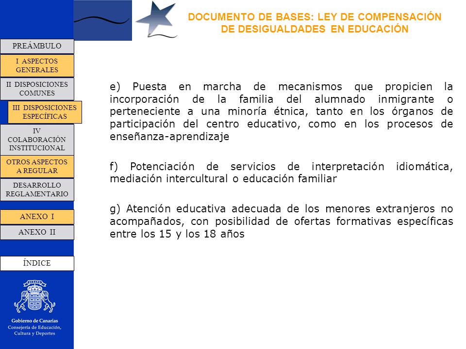 DOCUMENTO DE BASES: LEY DE COMPENSACIÓN DE DESIGUALDADES EN EDUCACIÓN