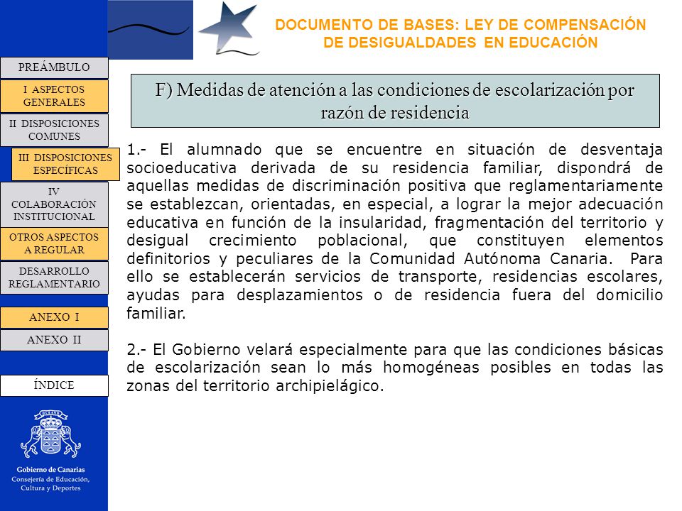 DOCUMENTO DE BASES: LEY DE COMPENSACIÓN DE DESIGUALDADES EN EDUCACIÓN