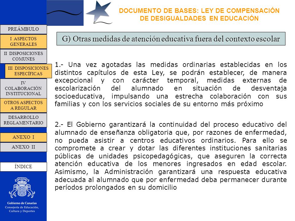 DOCUMENTO DE BASES: LEY DE COMPENSACIÓN DE DESIGUALDADES EN EDUCACIÓN