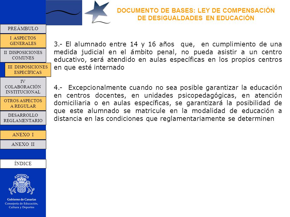DOCUMENTO DE BASES: LEY DE COMPENSACIÓN DE DESIGUALDADES EN EDUCACIÓN