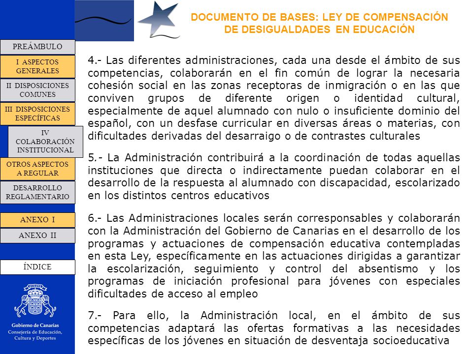 DOCUMENTO DE BASES: LEY DE COMPENSACIÓN DE DESIGUALDADES EN EDUCACIÓN