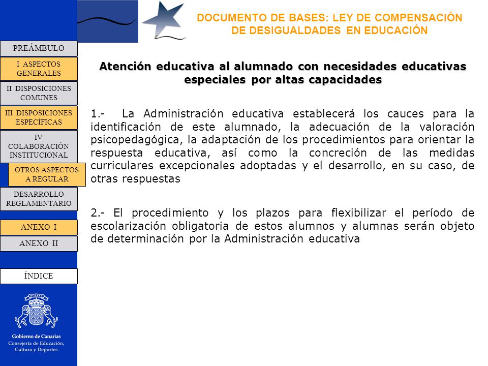 DOCUMENTO DE BASES: LEY DE COMPENSACIÓN DE DESIGUALDADES EN EDUCACIÓN