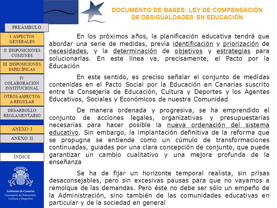 DOCUMENTO DE BASES: LEY DE COMPENSACIÓN DE DESIGUALDADES EN EDUCACIÓN