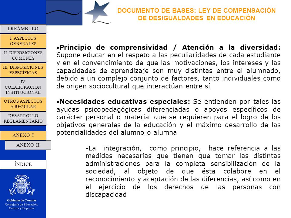 DOCUMENTO DE BASES: LEY DE COMPENSACIÓN DE DESIGUALDADES EN EDUCACIÓN