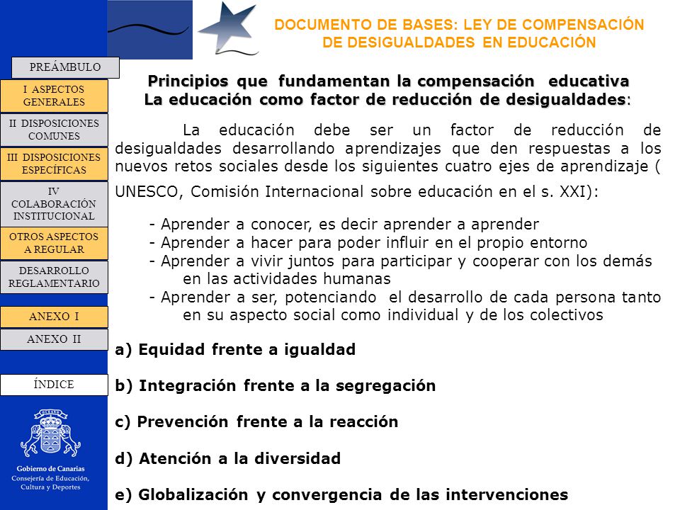 DOCUMENTO DE BASES: LEY DE COMPENSACIÓN DE DESIGUALDADES EN EDUCACIÓN