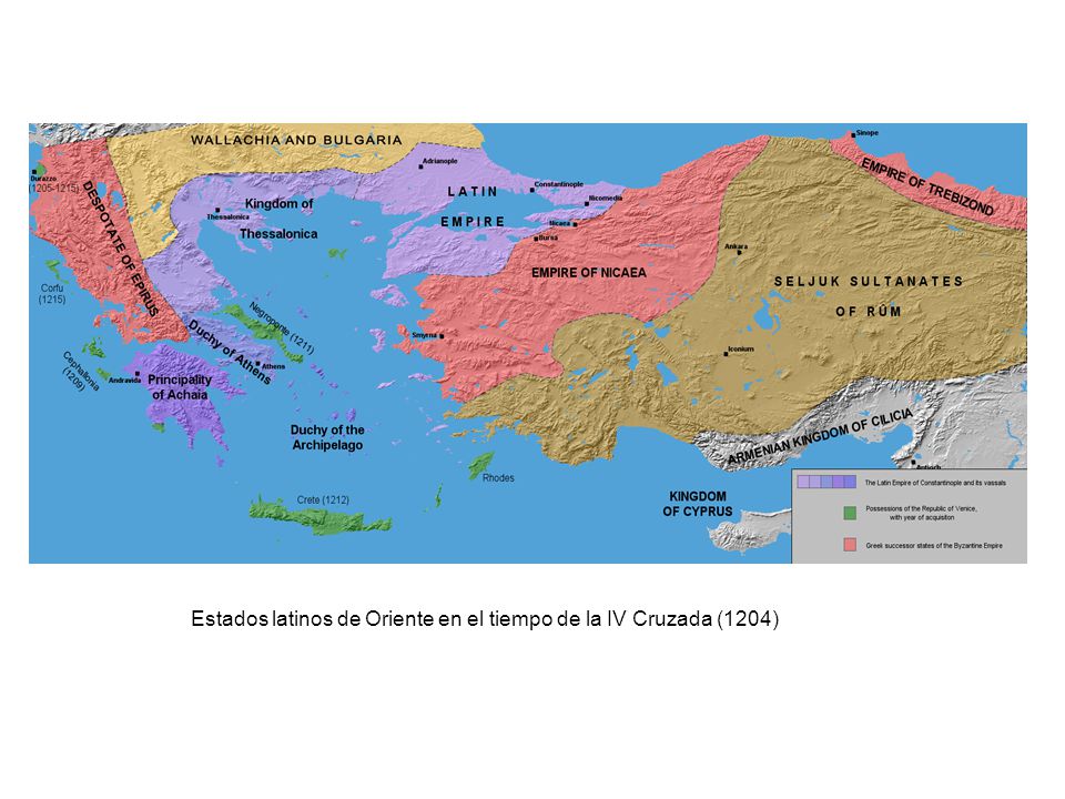 Estados latinos de Oriente en el tiempo de la IV Cruzada (1204)