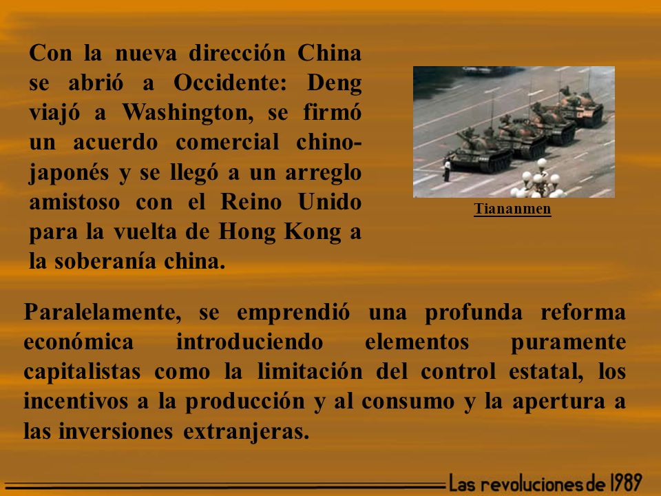 Con la nueva dirección China se abrió a Occidente: Deng viajó a Washington, se firmó un acuerdo comercial chino-japonés y se llegó a un arreglo amistoso con el Reino Unido para la vuelta de Hong Kong a la soberanía china.