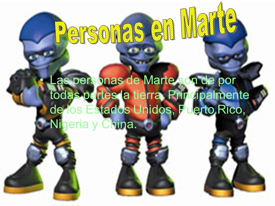 Personas en Marte Las personas de Marte son de por todas partes la tierra.