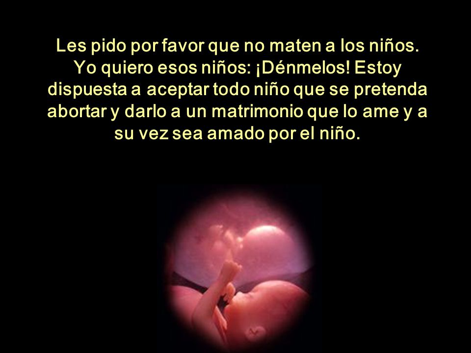 Les pido por favor que no maten a los niños.