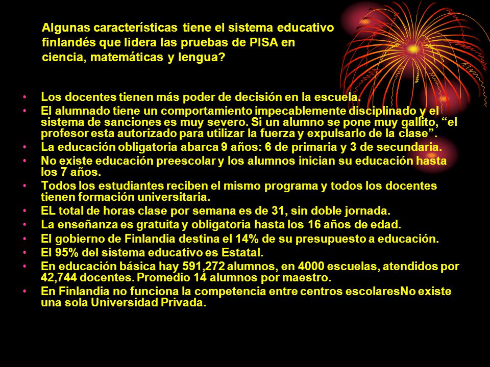 Algunas características tiene el sistema educativo finlandés que lidera las pruebas de PISA en ciencia, matemáticas y lengua