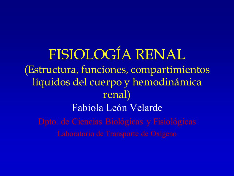 FISIOLOGÍA RENAL (Estructura, funciones, compartimientos líquidos del cuerpo y hemodinámica renal)