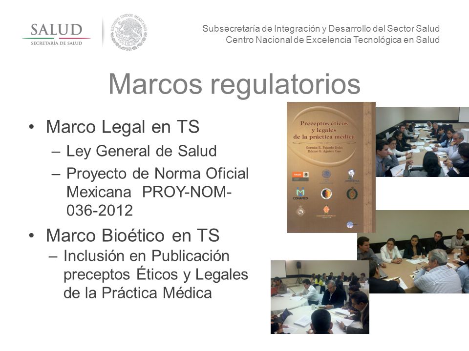 Marcos regulatorios Marco Legal en TS Marco Bioético en TS