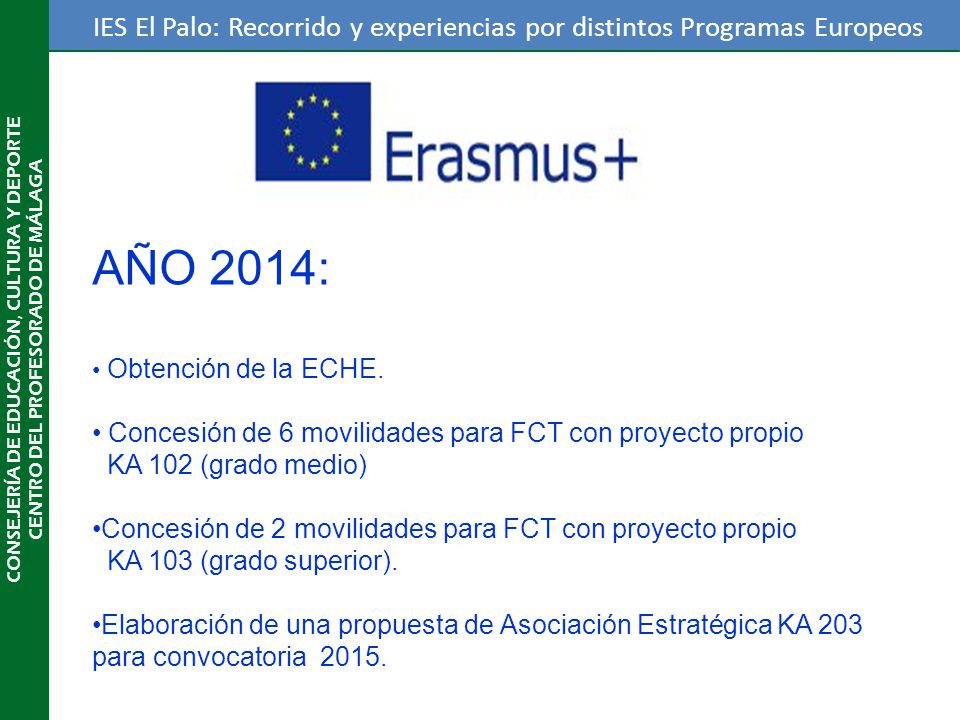 IES El Palo: Recorrido y experiencias por distintos Programas Europeos