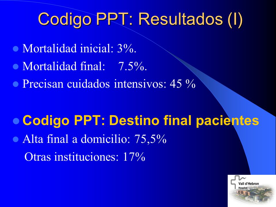 Codigo PPT: Resultados (I)