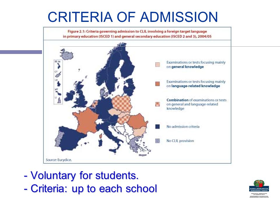 - Voluntary for students. - Criteria: up to each school