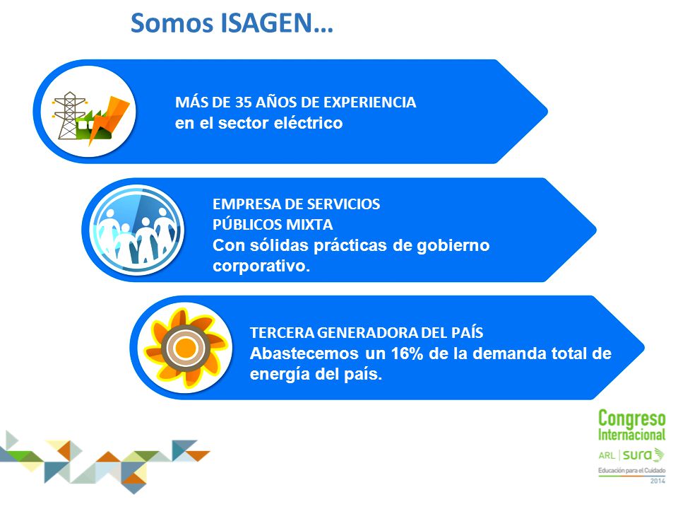 Somos ISAGEN… MÁS DE 35 AÑOS DE EXPERIENCIA en el sector eléctrico