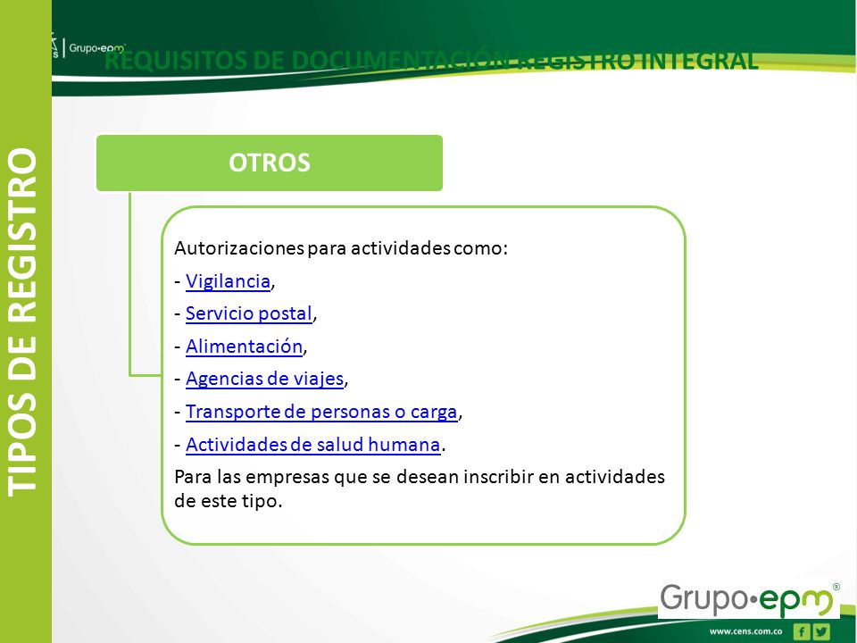 REQUISITOS DE DOCUMENTACIÓN REGISTRO INTEGRAL