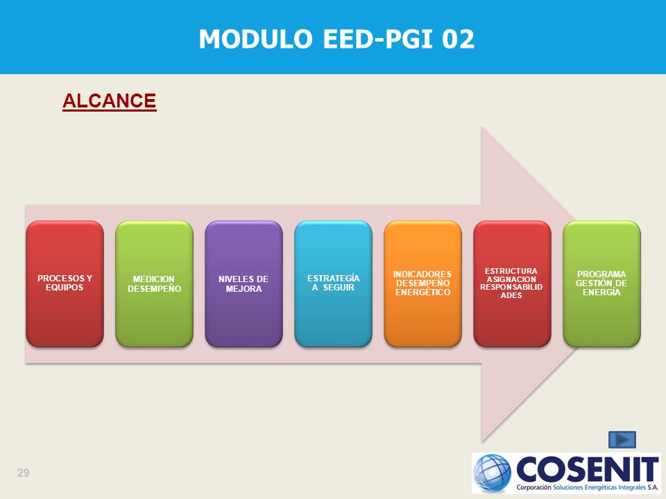 MODULO EED-PGI 02 ALCANCE 29 PROCESOS Y EQUIPOS MEDICION DESEMPEÑO