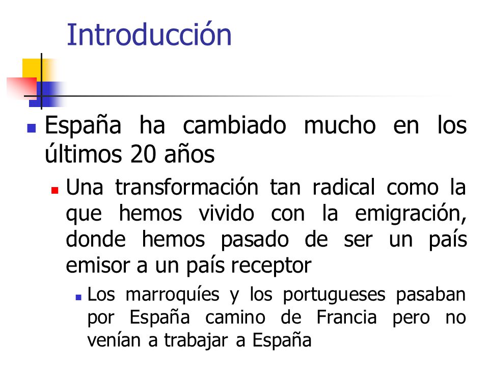 Introducción España ha cambiado mucho en los últimos 20 años