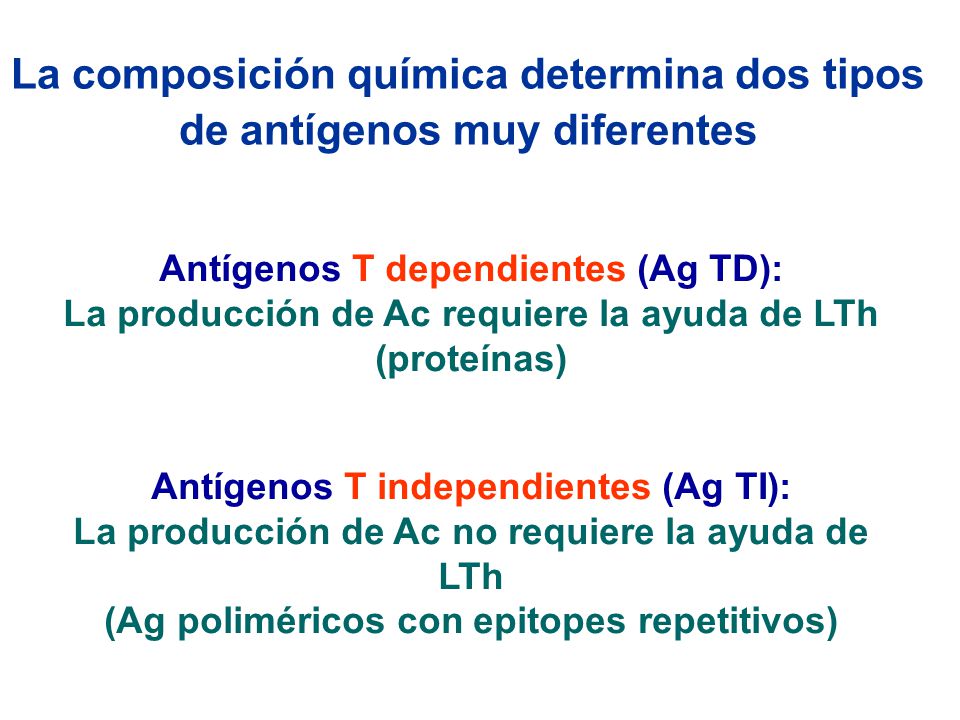 La composición química determina dos tipos de antígenos muy diferentes