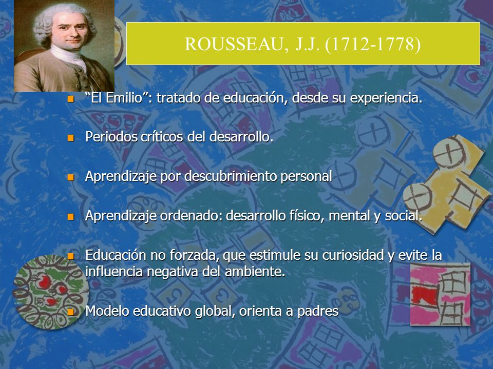ROUSSEAU, J.J. ( ) El Emilio : tratado de educación, desde su experiencia. Periodos críticos del desarrollo.