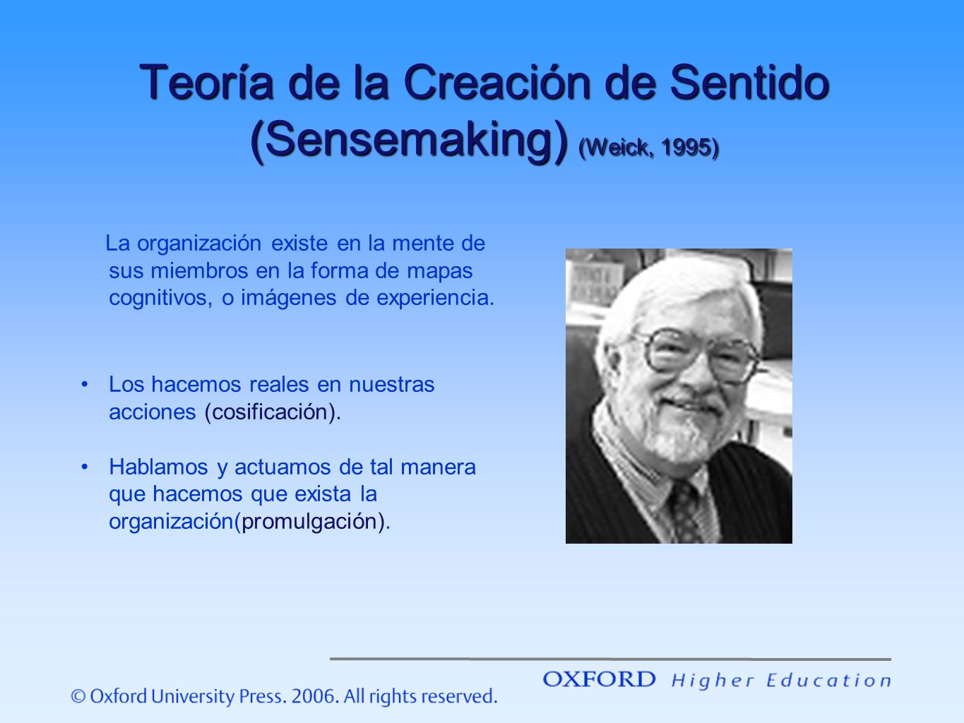 Teoría de la Creación de Sentido (Sensemaking) (Weick, 1995)