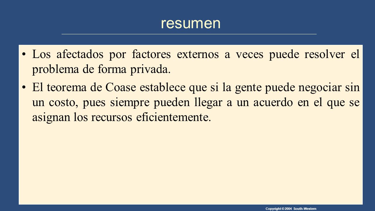 resumen Los afectados por factores externos a veces puede resolver el problema de forma privada.