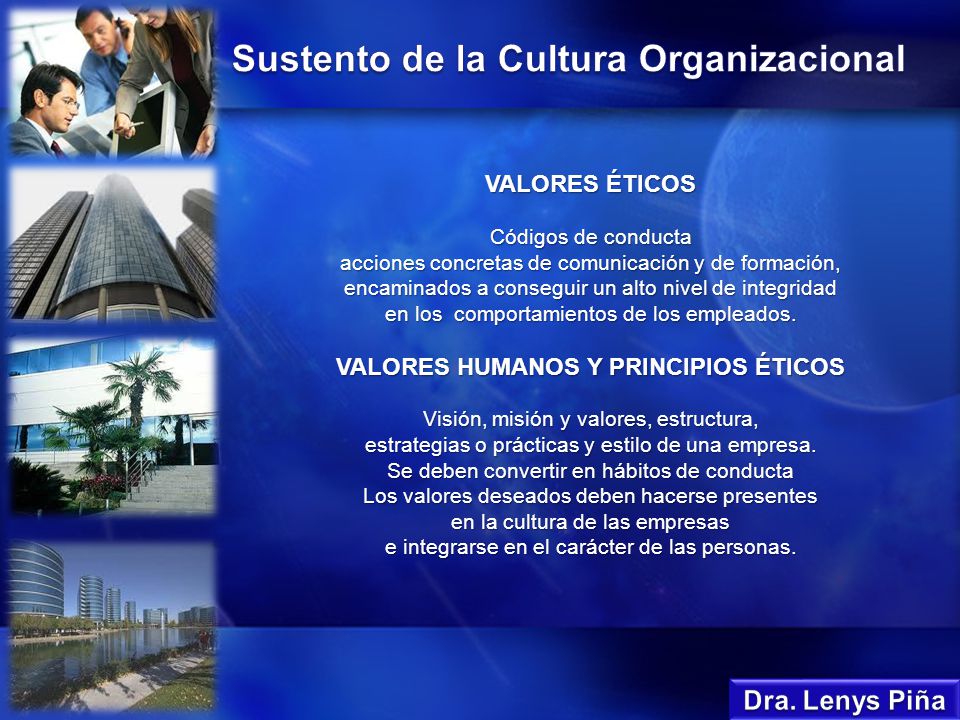Sustento de la Cultura Organizacional
