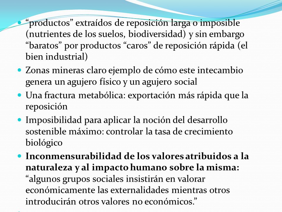 Una fractura metabólica: exportación más rápida que la reposición