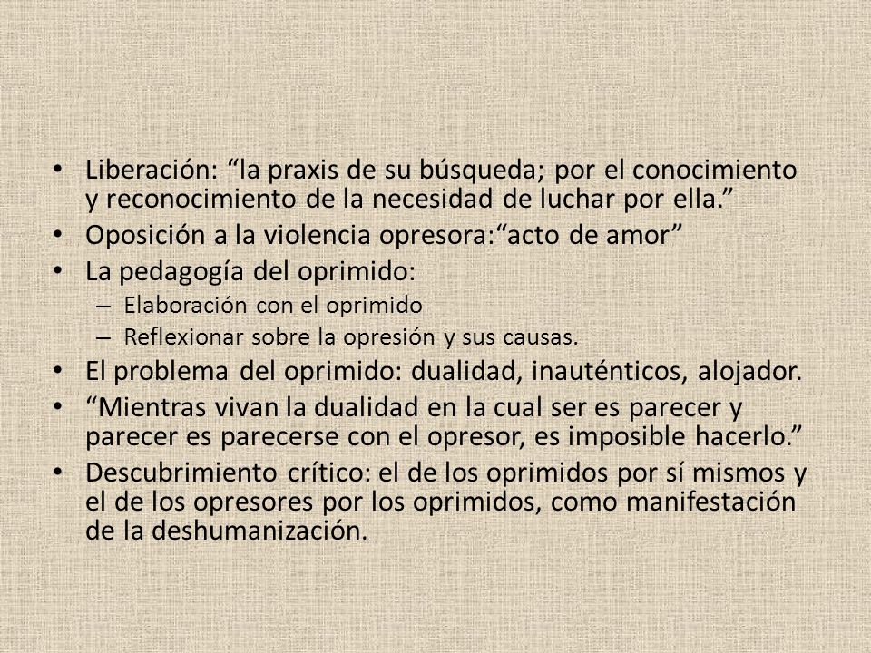Oposición a la violencia opresora: acto de amor