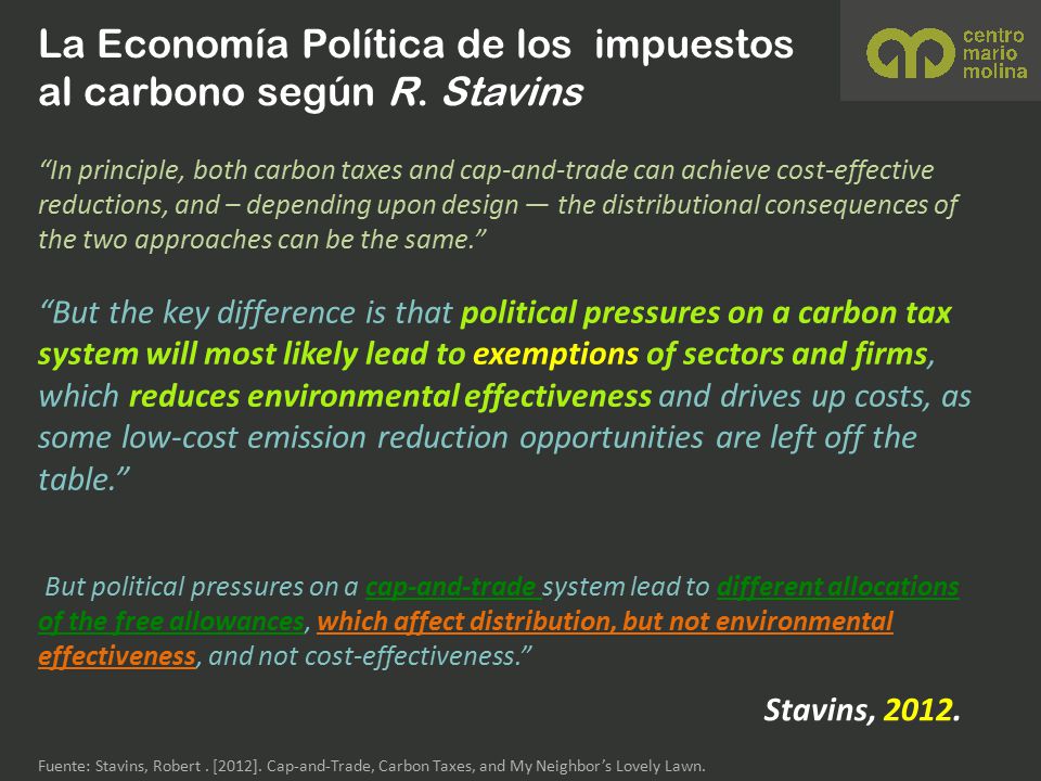 La Economía Política de los impuestos al carbono según R. Stavins