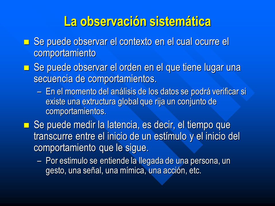 La observación sistemática