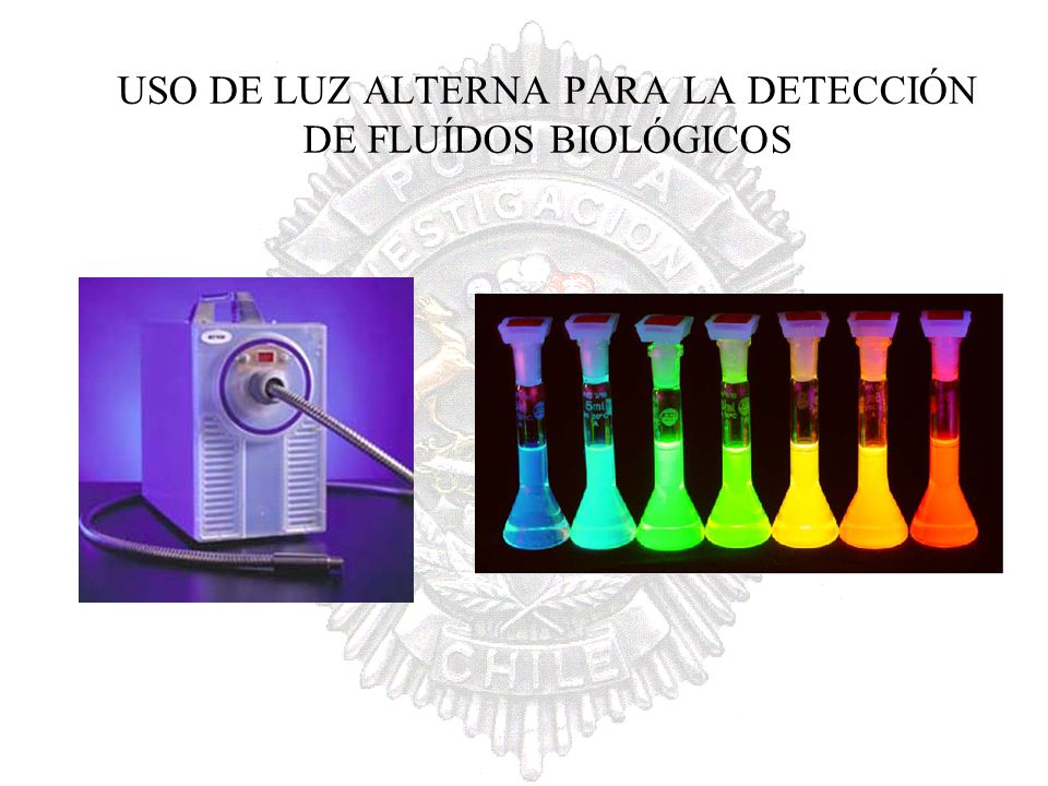 USO DE LUZ ALTERNA PARA LA DETECCIÓN DE FLUÍDOS BIOLÓGICOS