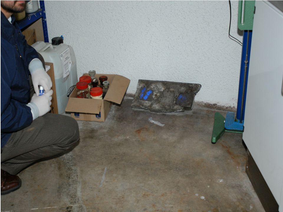 Detección de restos sanguíneos en nuestro Laboratorio mediante el uso de Blue Star