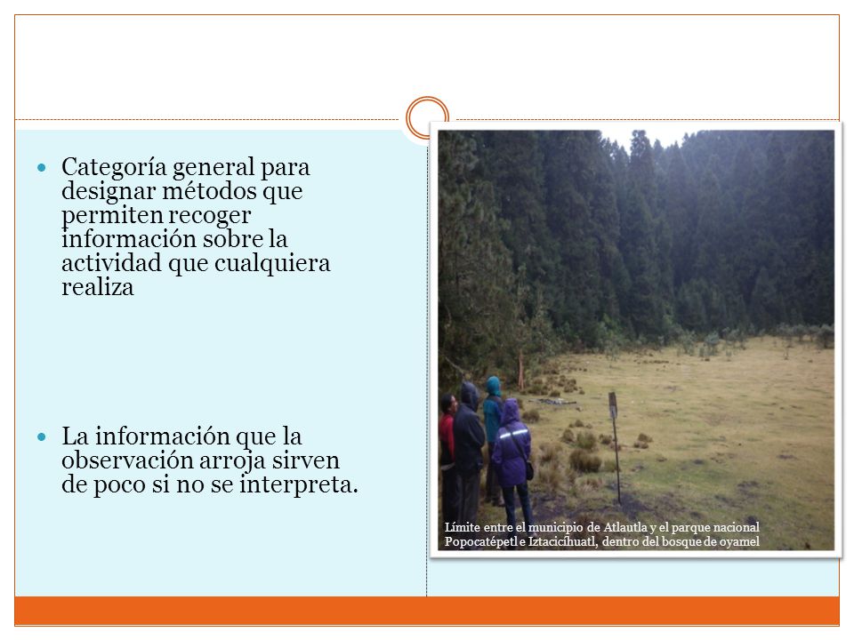 Categoría general para designar métodos que permiten recoger información sobre la actividad que cualquiera realiza