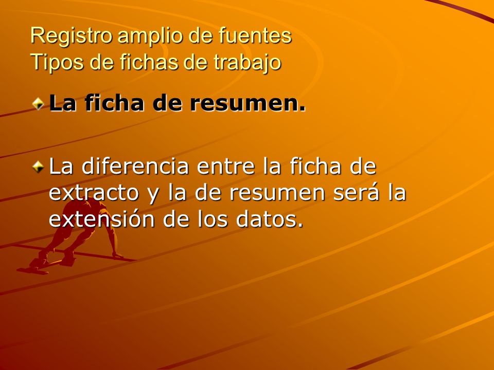 Registro amplio de fuentes Tipos de fichas de trabajo