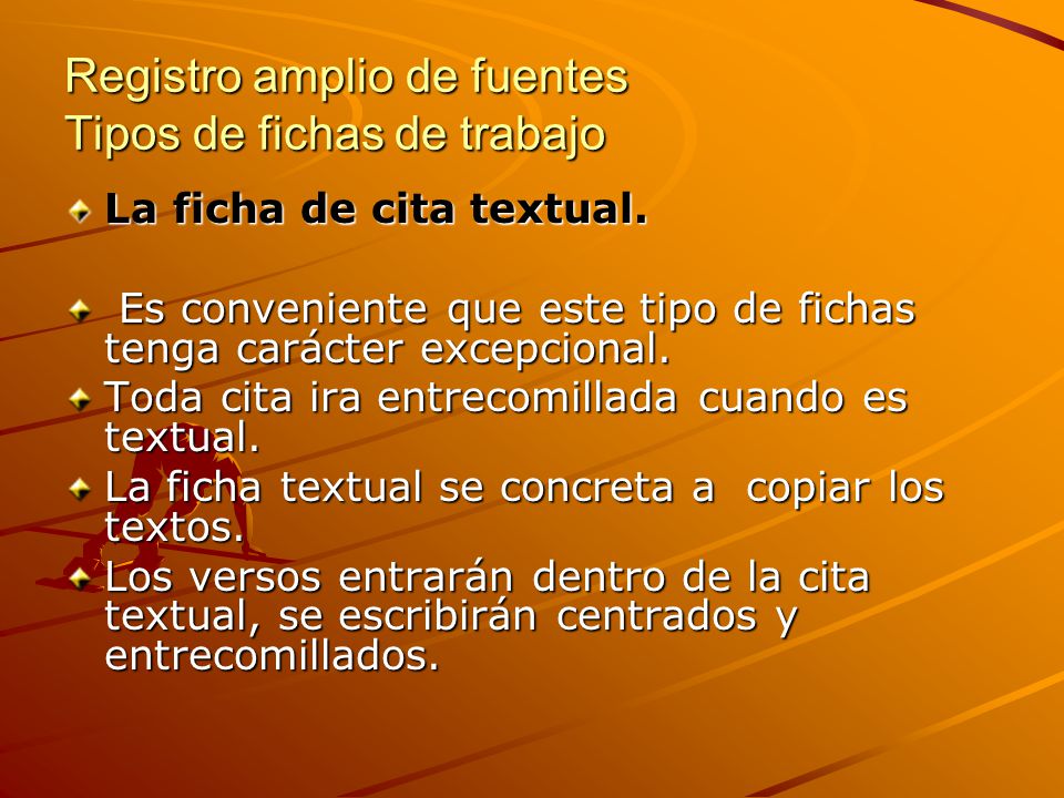Registro amplio de fuentes Tipos de fichas de trabajo