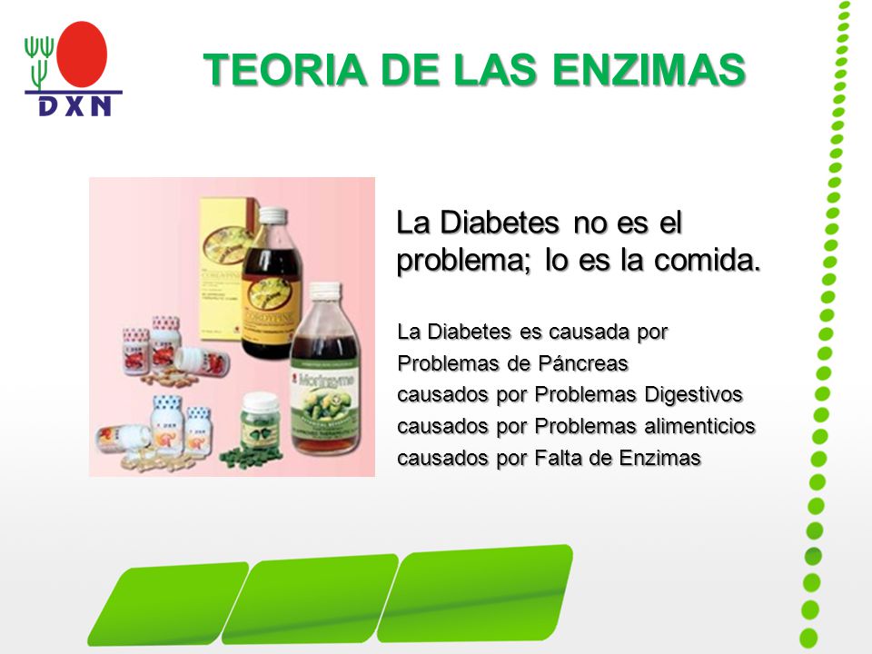 TEORIA DE LAS ENZIMAS La Diabetes no es el problema; lo es la comida.