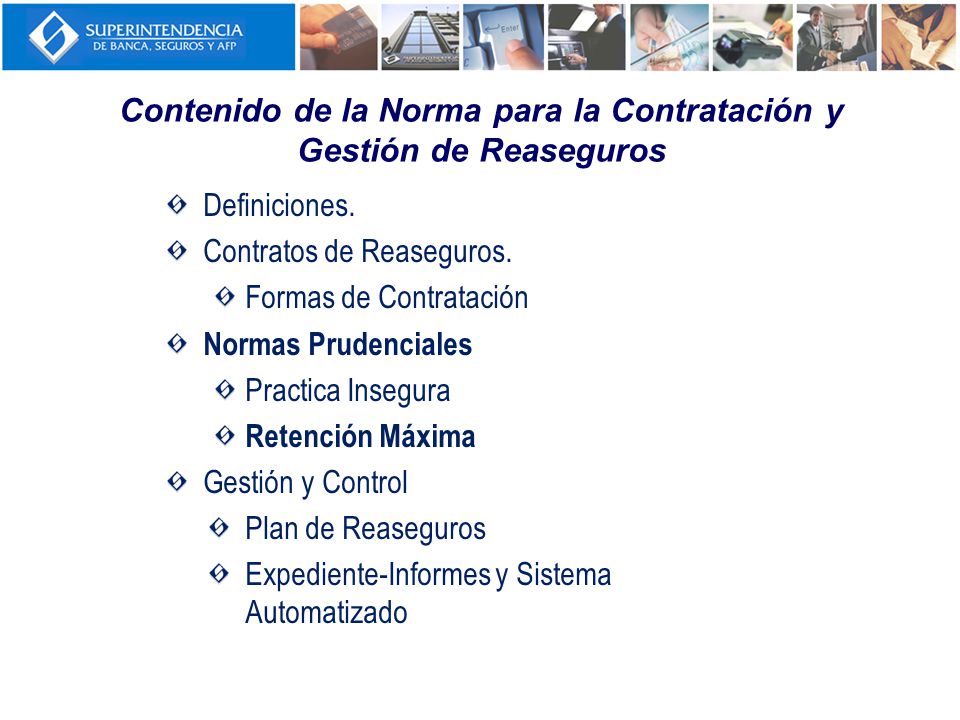 Contenido de la Norma para la Contratación y Gestión de Reaseguros