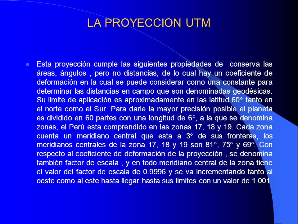 LA PROYECCION UTM