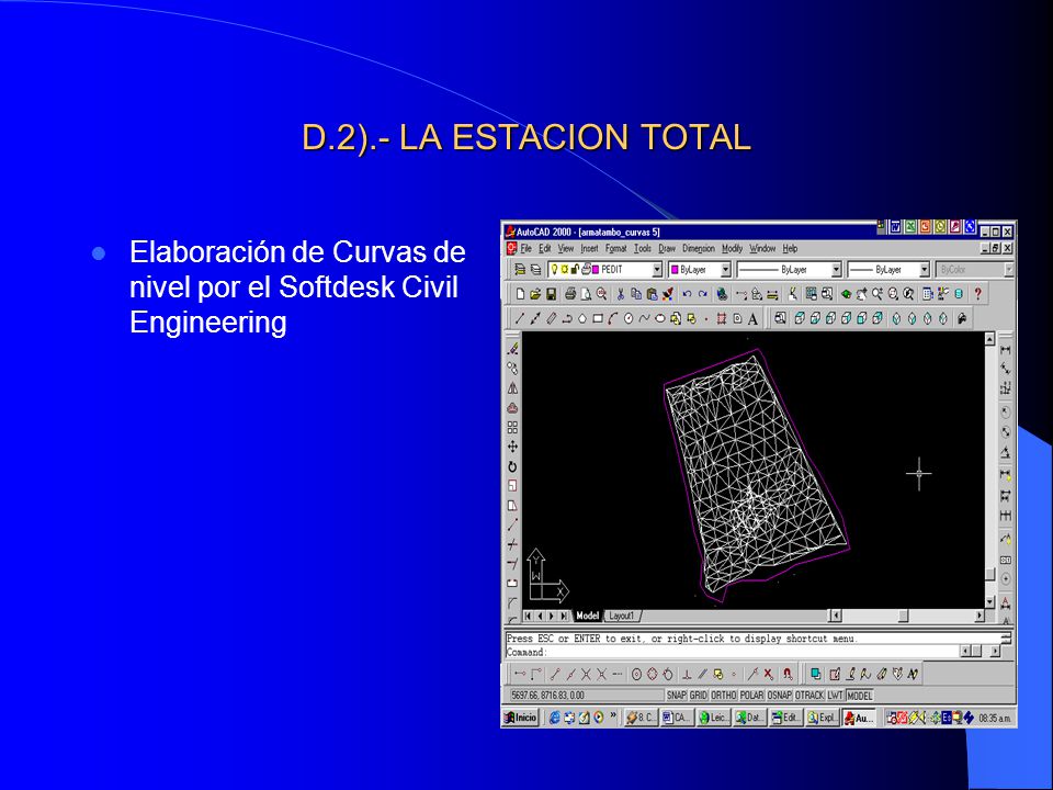 D.2).- LA ESTACION TOTAL Elaboración de Curvas de nivel por el Softdesk Civil Engineering