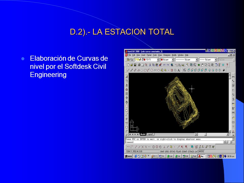 D.2).- LA ESTACION TOTAL Elaboración de Curvas de nivel por el Softdesk Civil Engineering