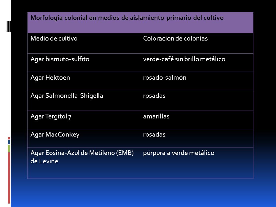 Morfología colonial en medios de aislamiento primario del cultivo